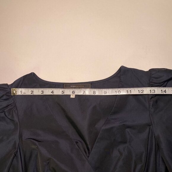 BCBGMAXAZRIA Navy Tafetta Black Bow Dress Size XS - Picture 9 of 12